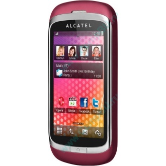Красно-розовый телефон Alcatel One Touch 818 (Белгород)